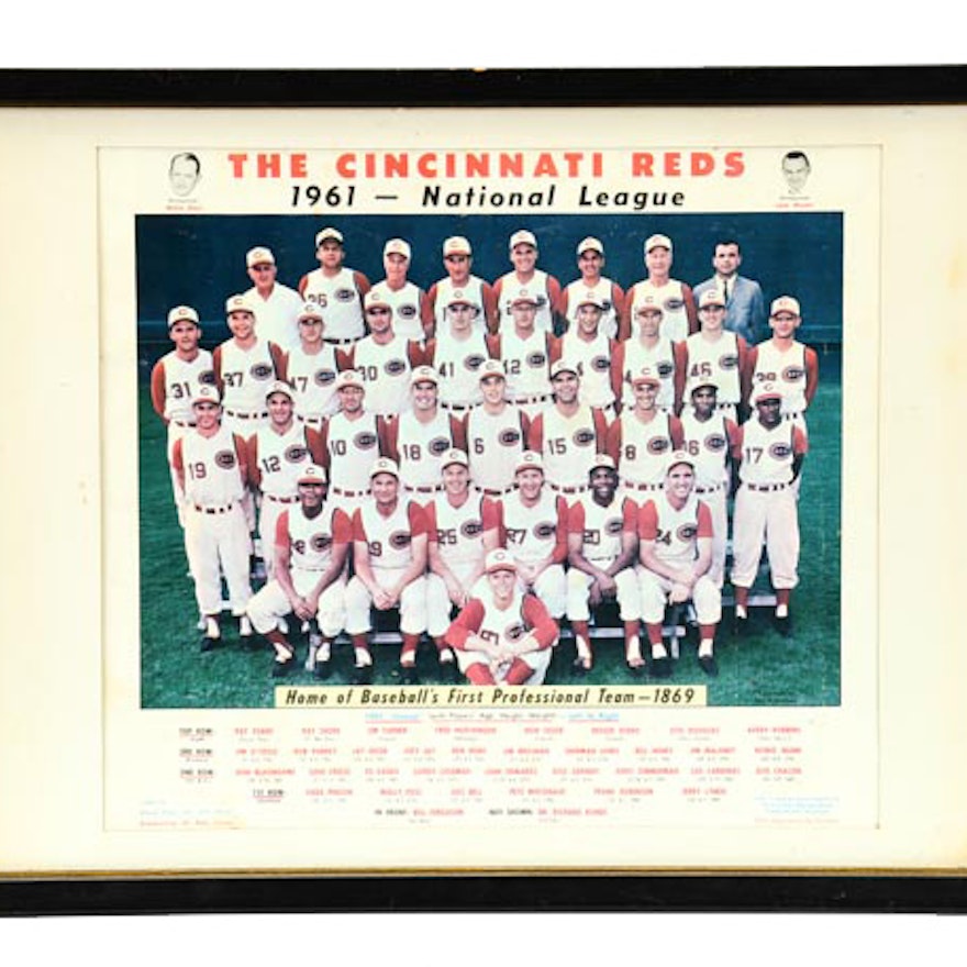 1961 Reds Team Framed Picture
