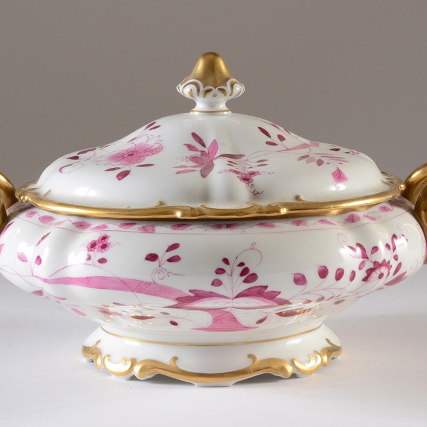 Vintage Dresden Porcelain Hand Painted Soup Tureen