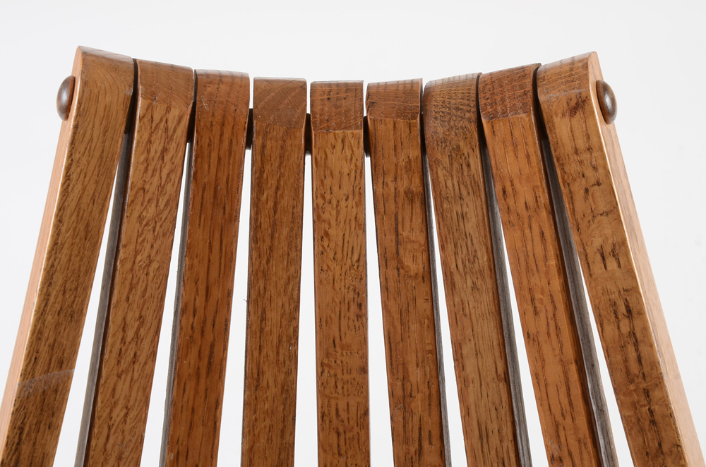 Folding Oak Slat Chair