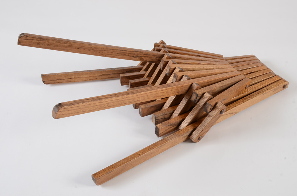 Folding Oak Slat Chair