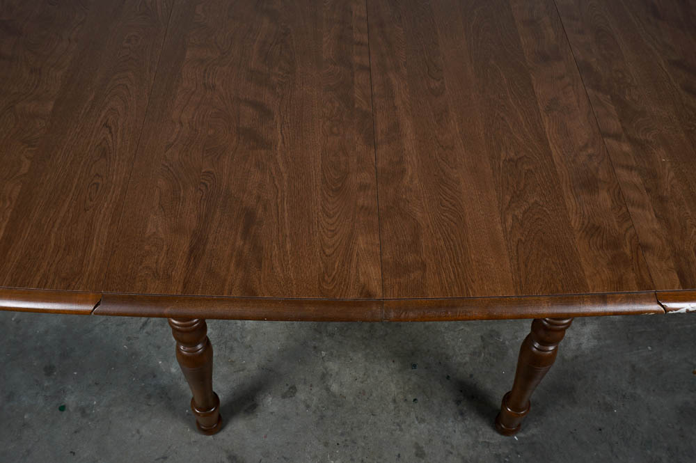 Solid Walnut Drop Leaf Dining Table and Side Chairs