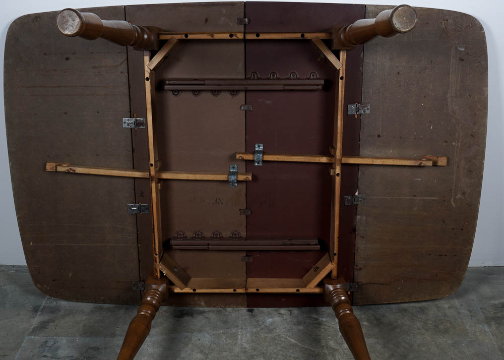 Solid Walnut Drop Leaf Dining Table and Side Chairs