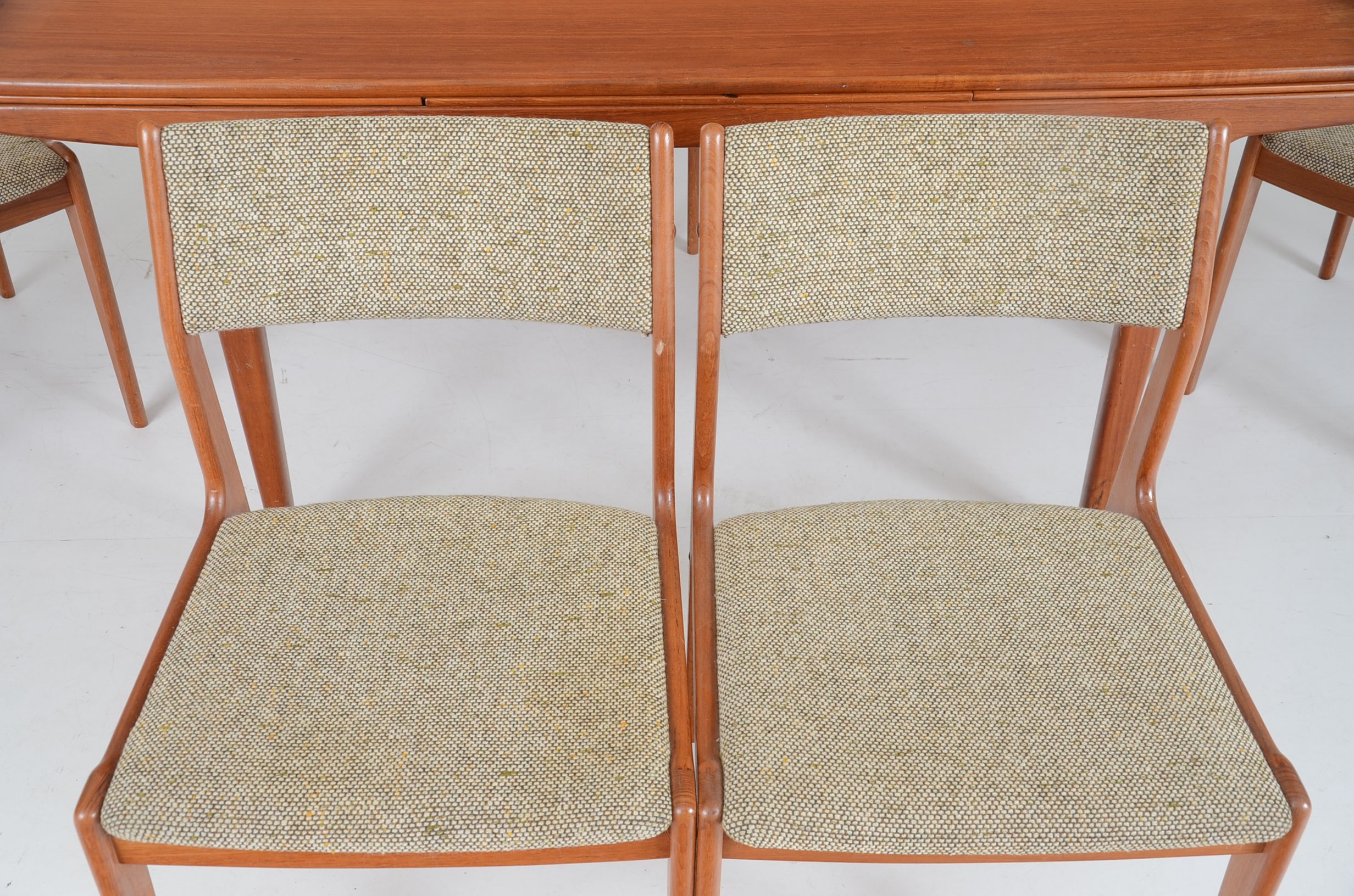 Danish Modern Teak Draw-Leaf Dining Table and Six Chairs