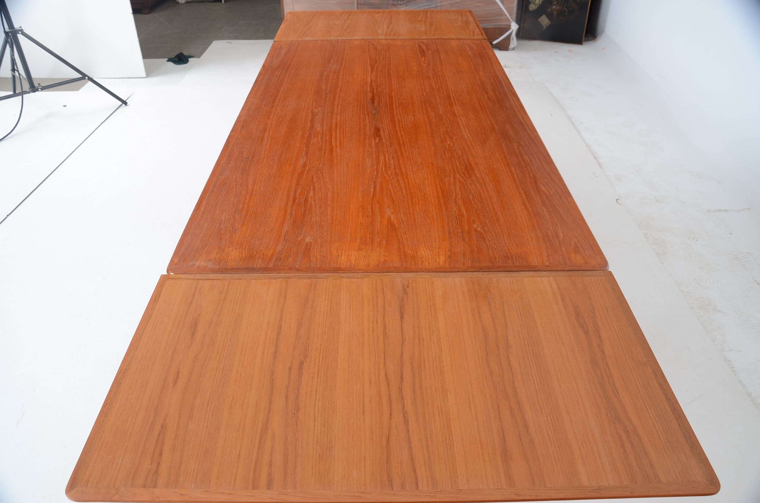 Danish Modern Teak Draw-Leaf Dining Table and Six Chairs