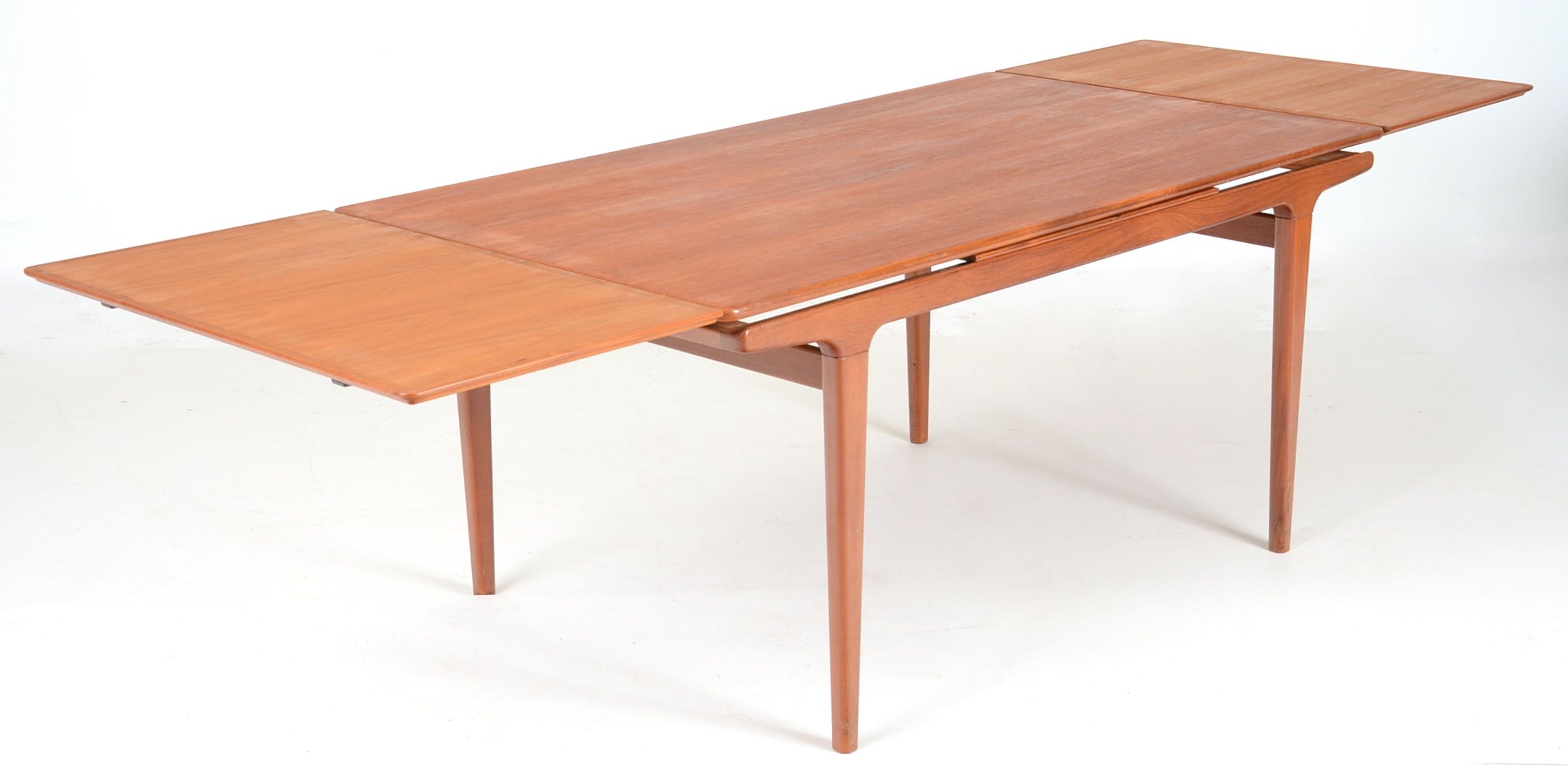 Danish Modern Teak Draw-Leaf Dining Table and Six Chairs