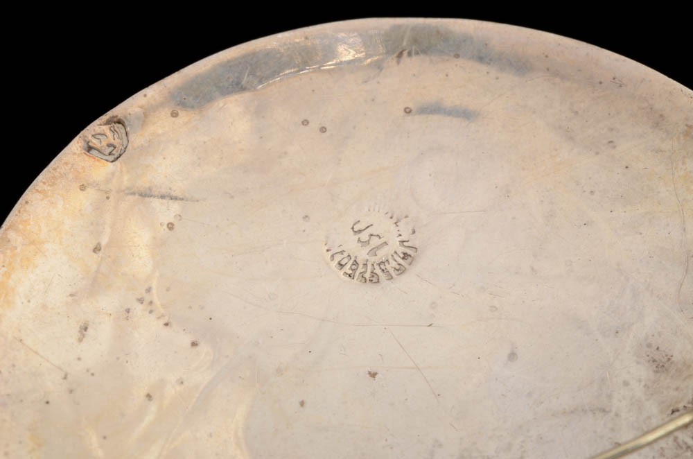 Mexican Sterling and Chip Turquoise Bracelet and Brooch