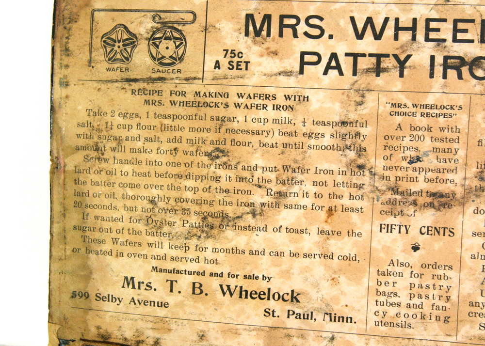 Vintage Mrs. Wheelock's Patty Irons