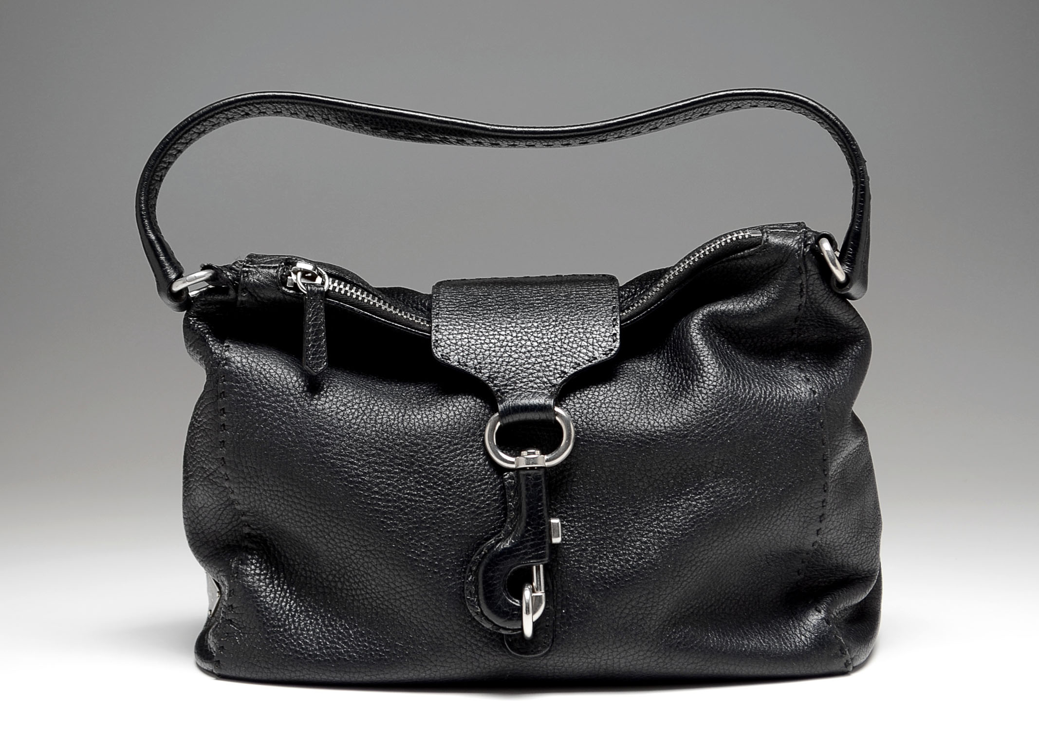 Prada Black Pebbled Leather Tote