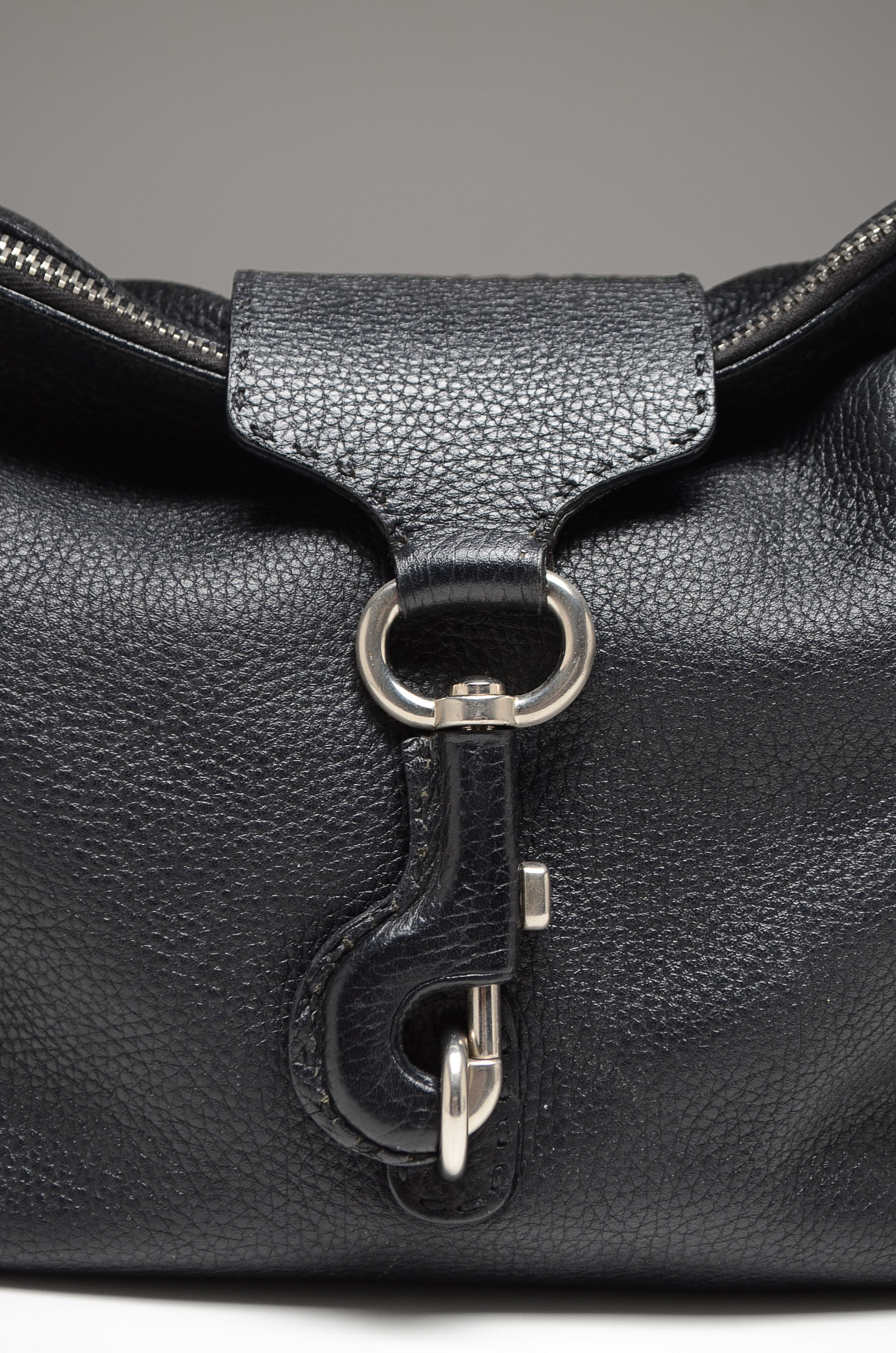 Prada Black Pebbled Leather Tote
