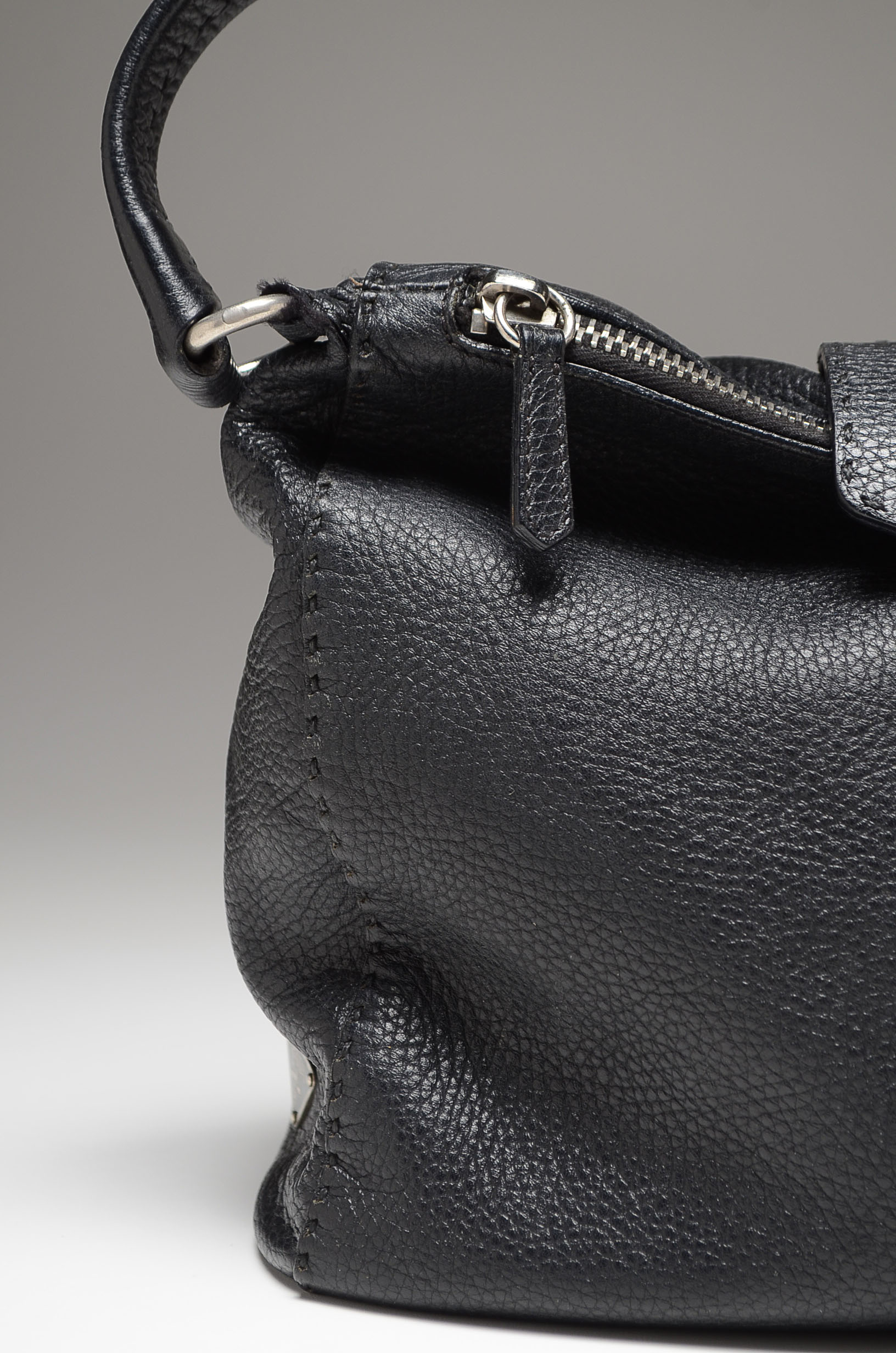 Prada Black Pebbled Leather Tote