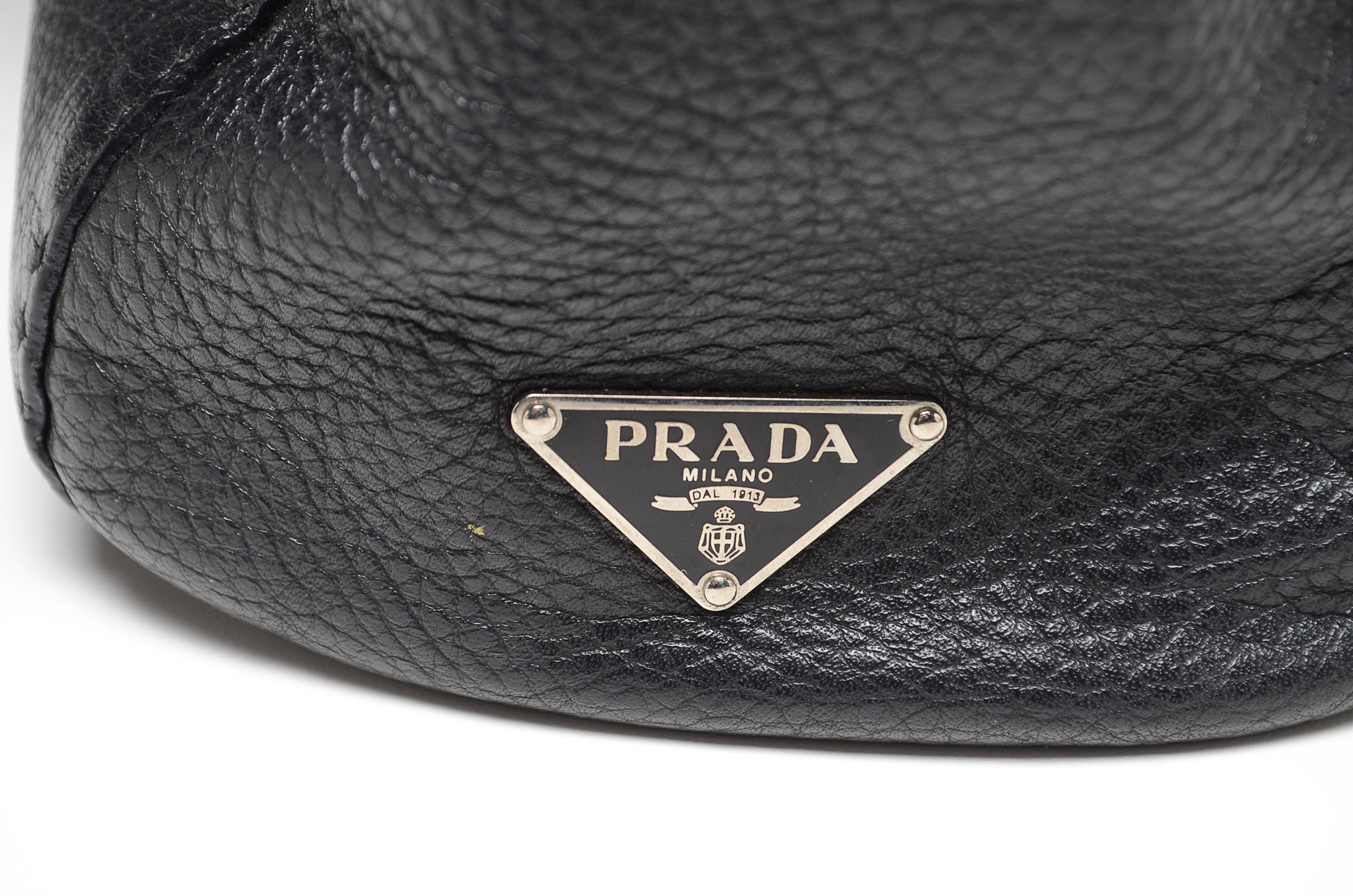 Prada Black Pebbled Leather Tote