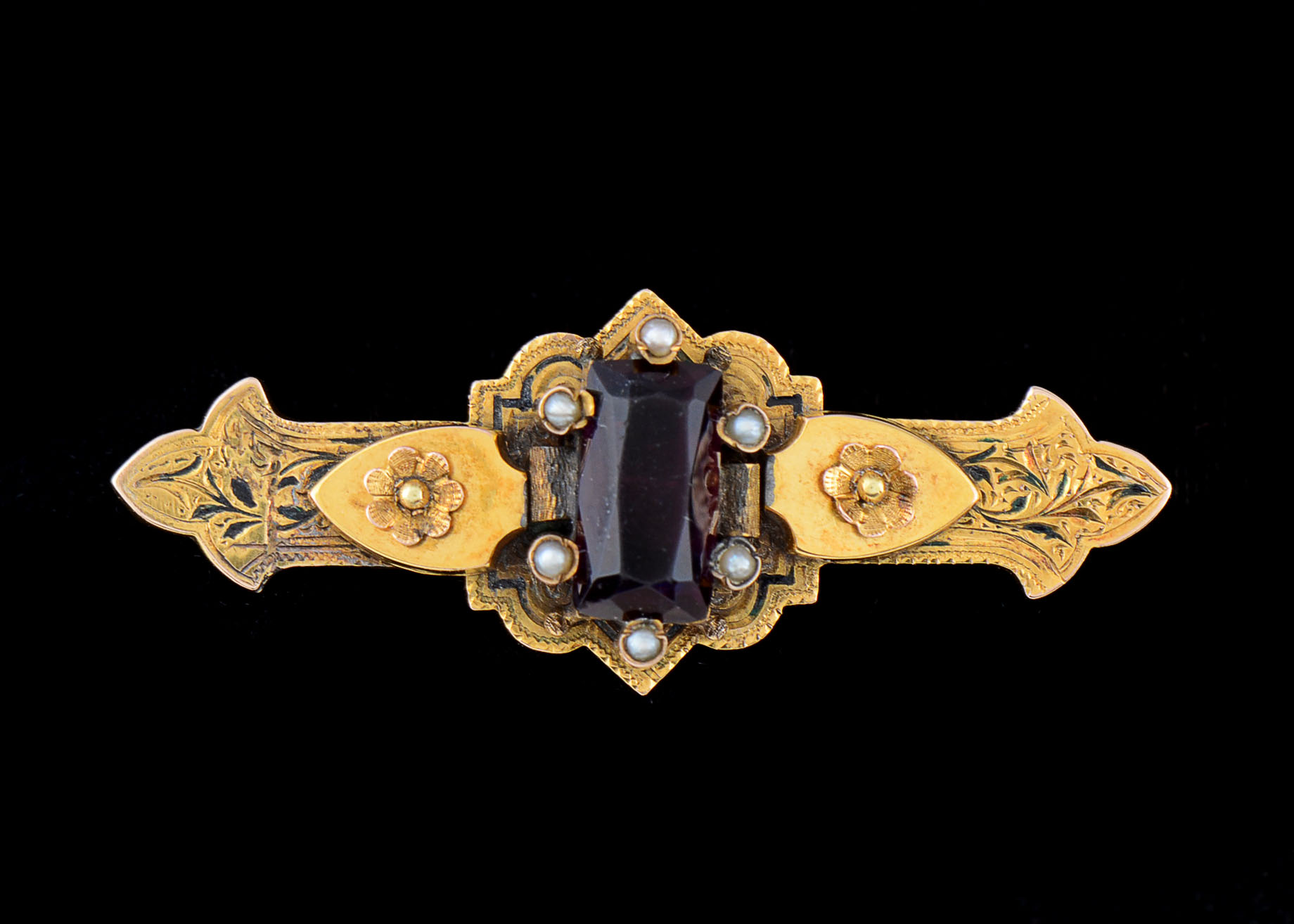 Victorian 10K Gold Filled Etruscan Revival Brooch