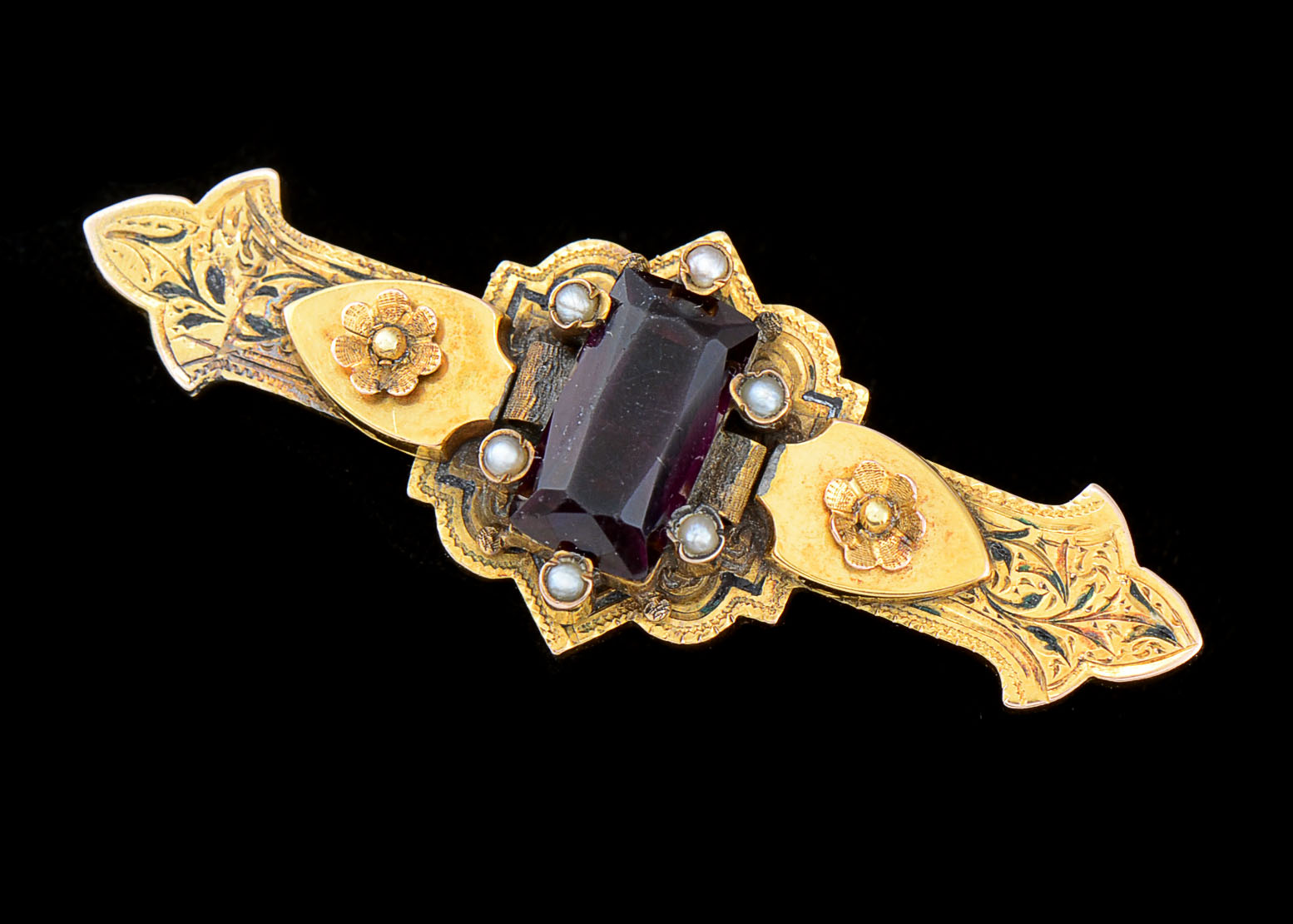 Victorian 10K Gold Filled Etruscan Revival Brooch