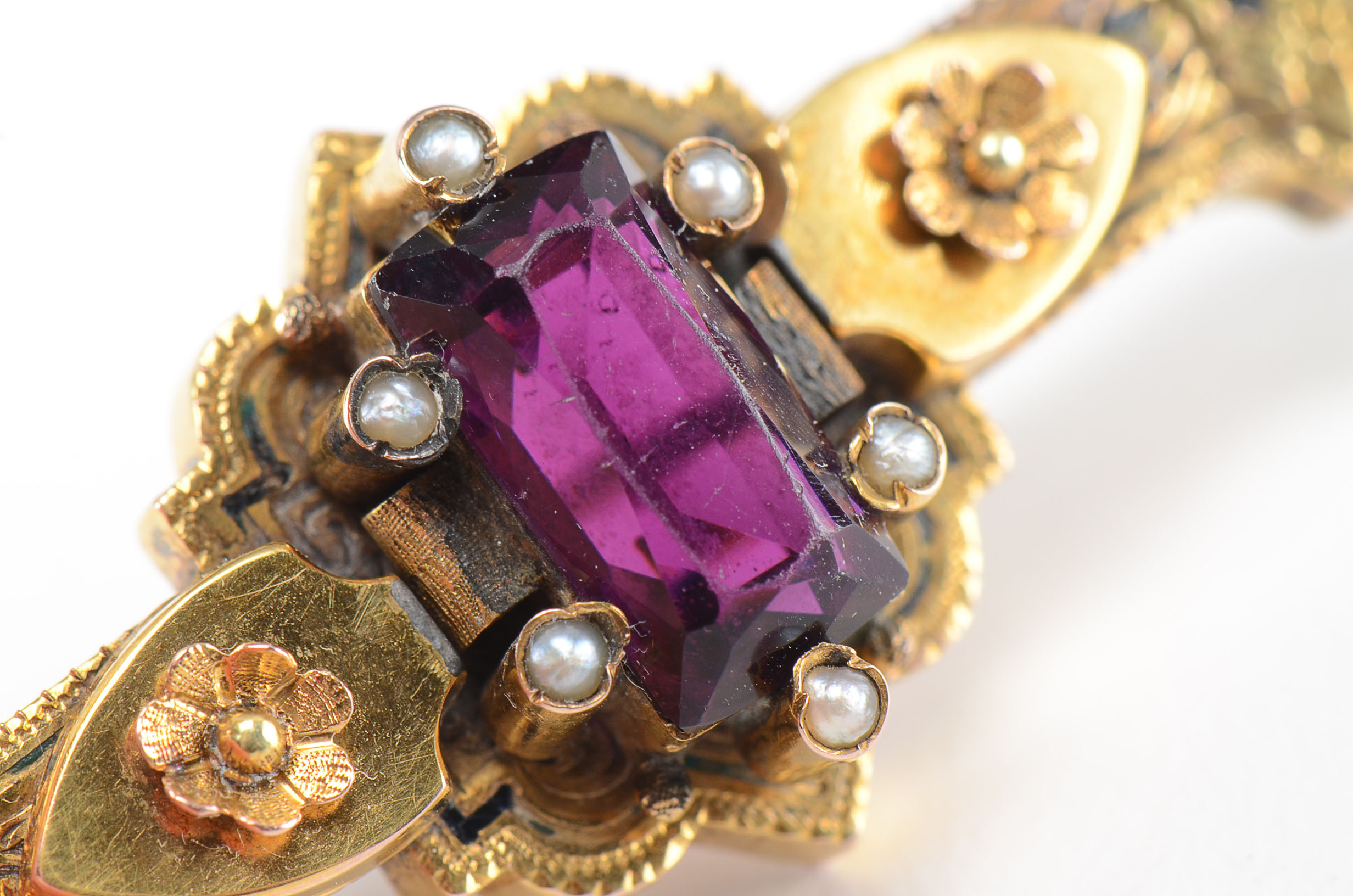 Victorian 10K Gold Filled Etruscan Revival Brooch