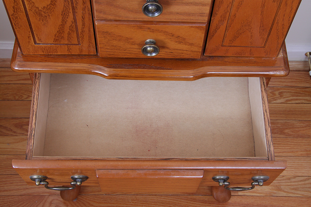 Oak Standing Jewelry Chest