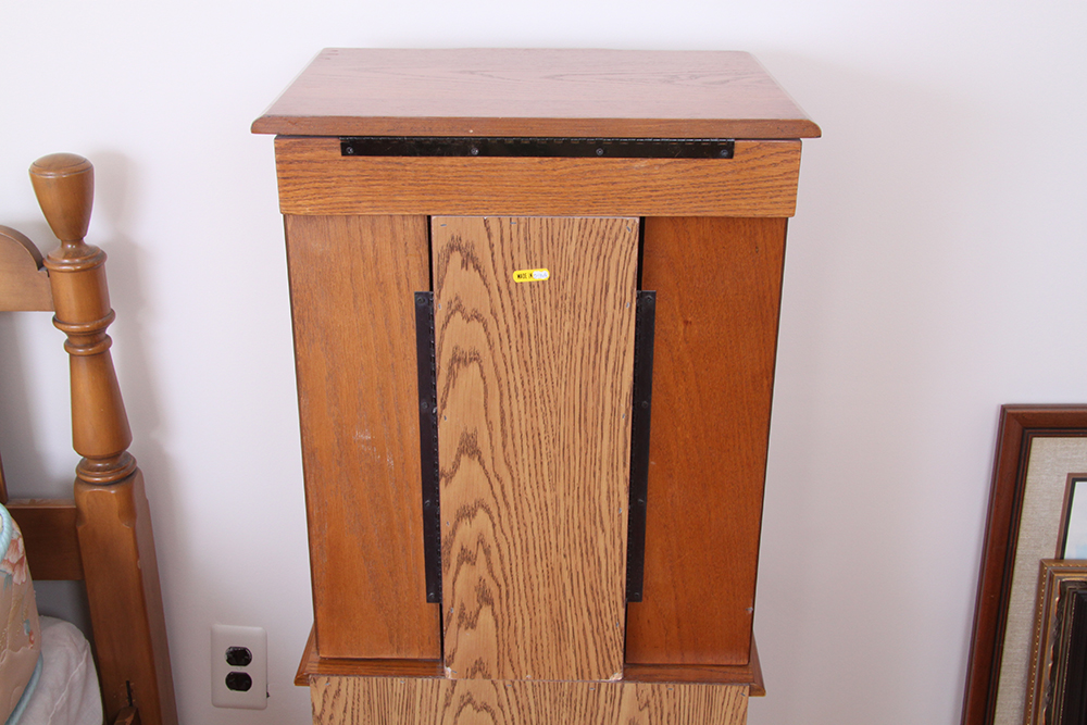 Oak Standing Jewelry Chest
