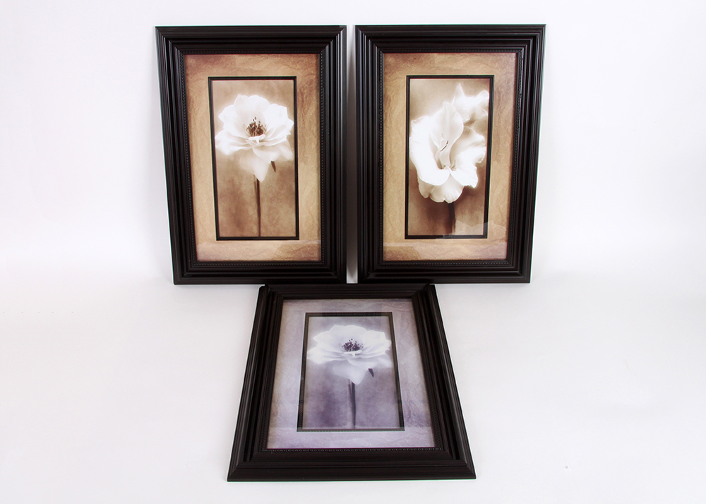 Trio of Christine Zalewski Floral Offset Lithographs