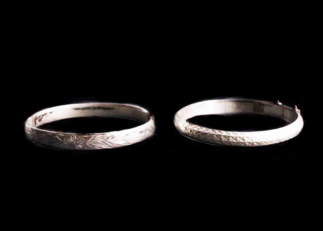 Pair of Vintage Sterling Silver Bangle Bracelets