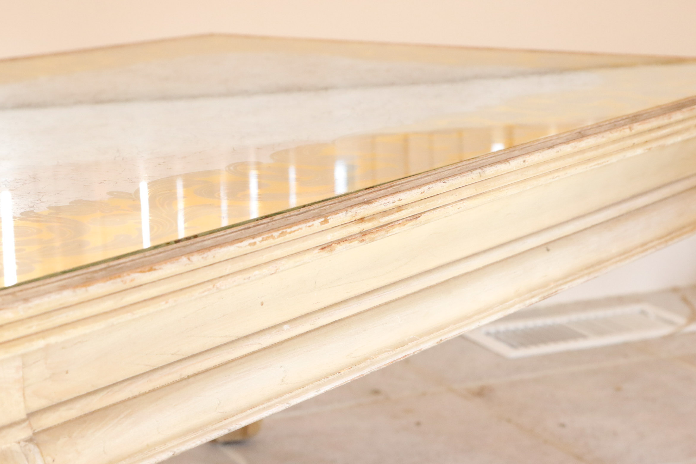 Coffee Table by Baker With Gilted Glass Inlay