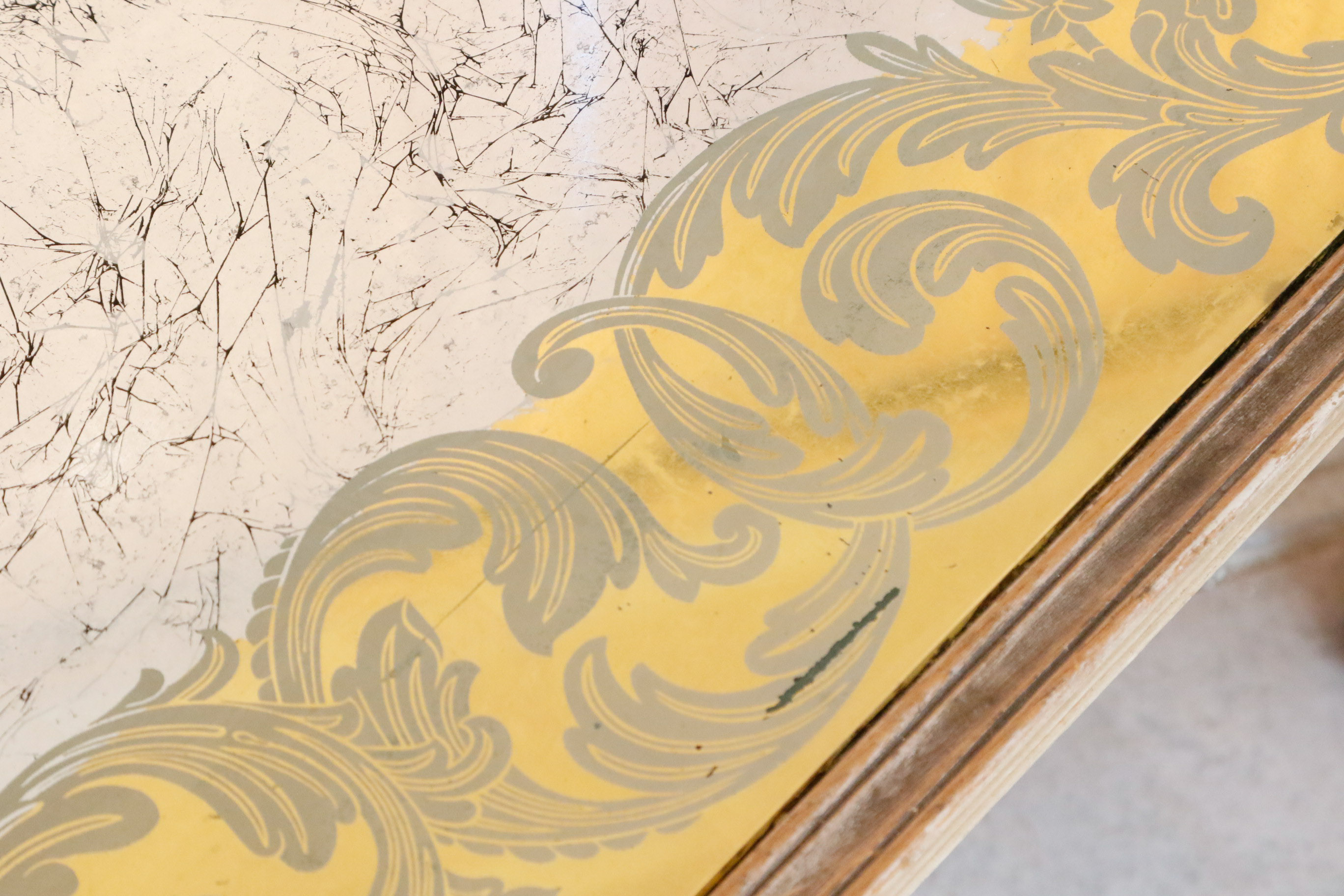 Coffee Table by Baker With Gilted Glass Inlay