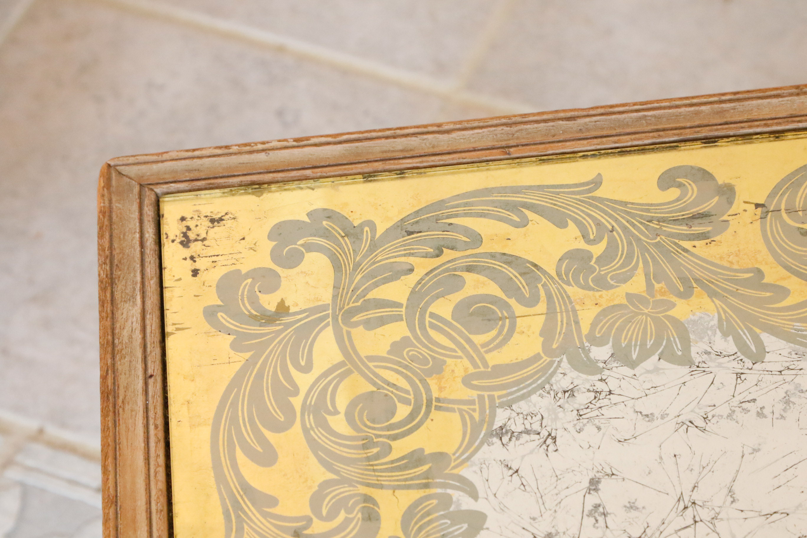 Coffee Table by Baker With Gilted Glass Inlay