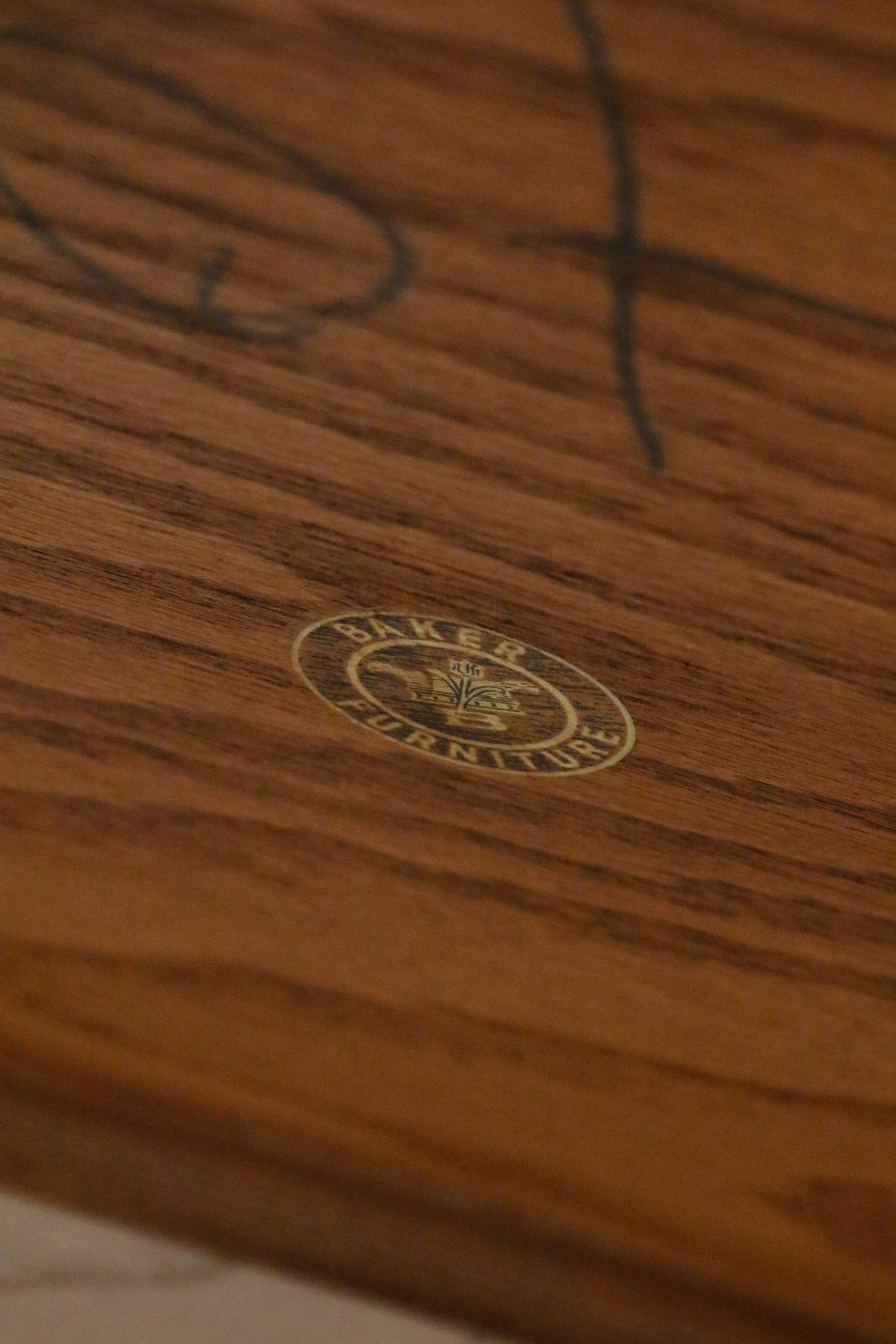 Coffee Table by Baker With Gilted Glass Inlay