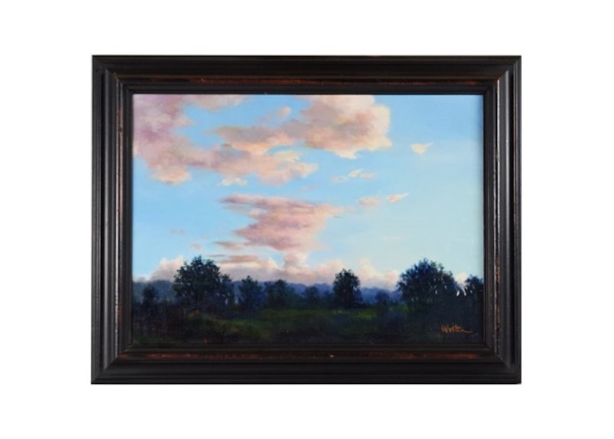 Will Wolter Oil Painting on Canvas, "Southwest Look Out Window"