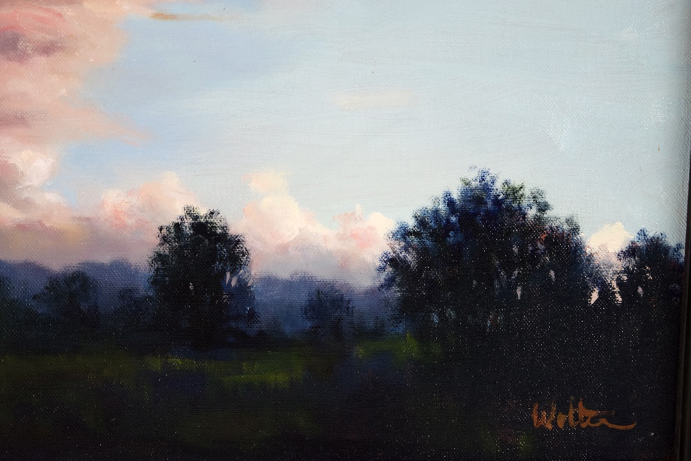 Will Wolter Oil Painting on Canvas, "Southwest Look Out Window"