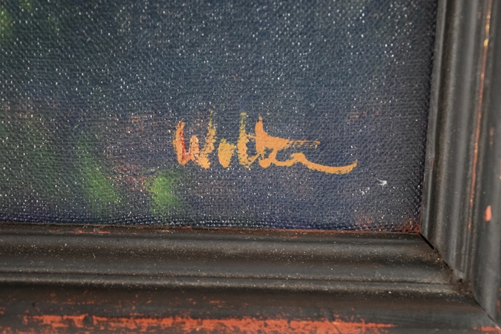 Will Wolter Oil Painting on Canvas, "Southwest Look Out Window"