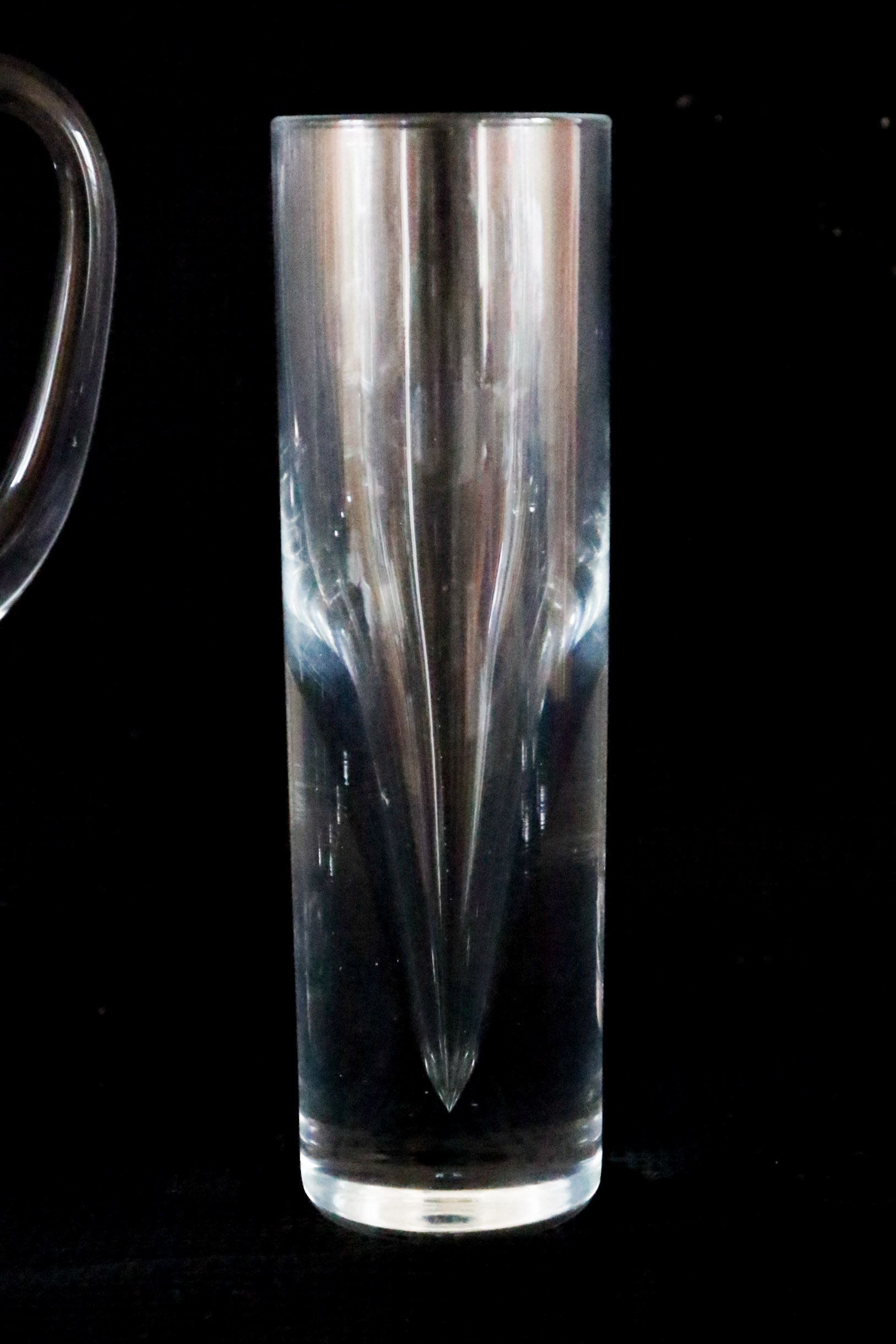 Modern Blown Glass Pitcher with Highball Glasses