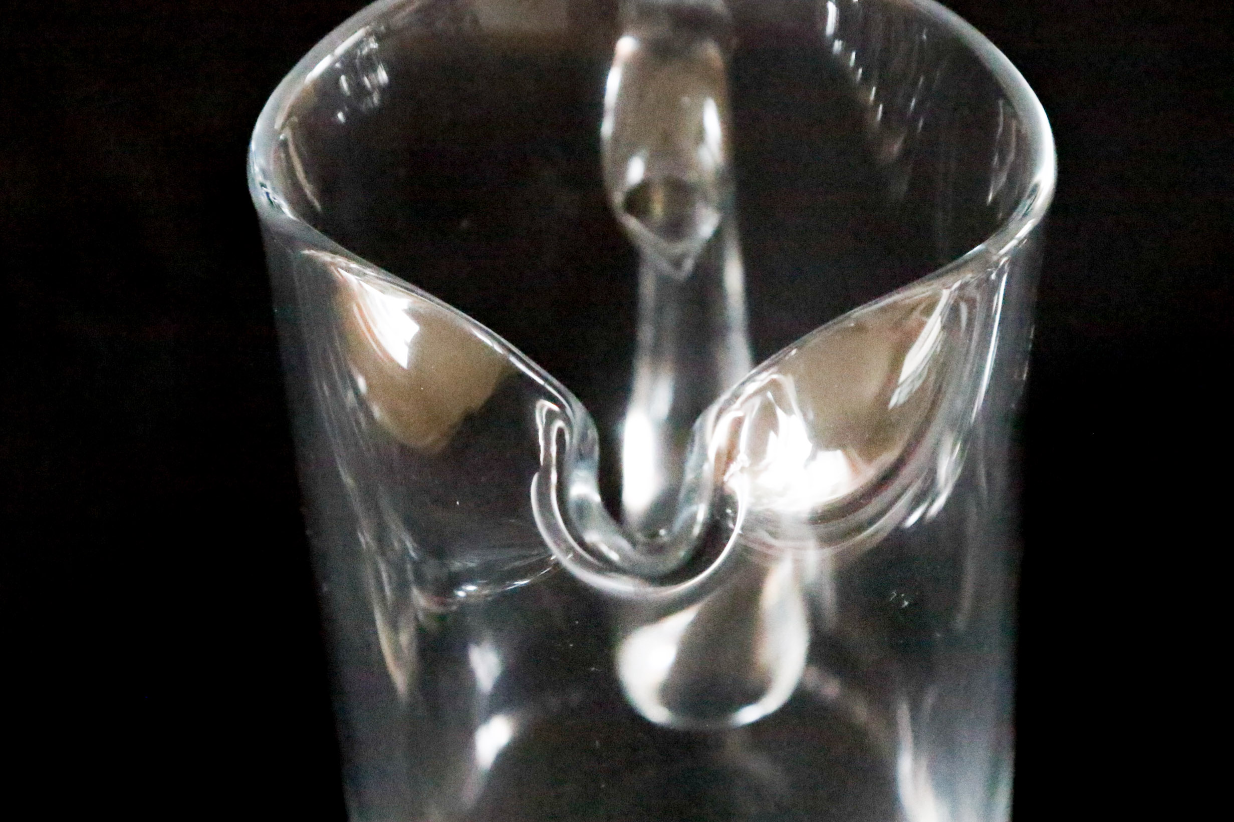 Modern Blown Glass Pitcher with Highball Glasses