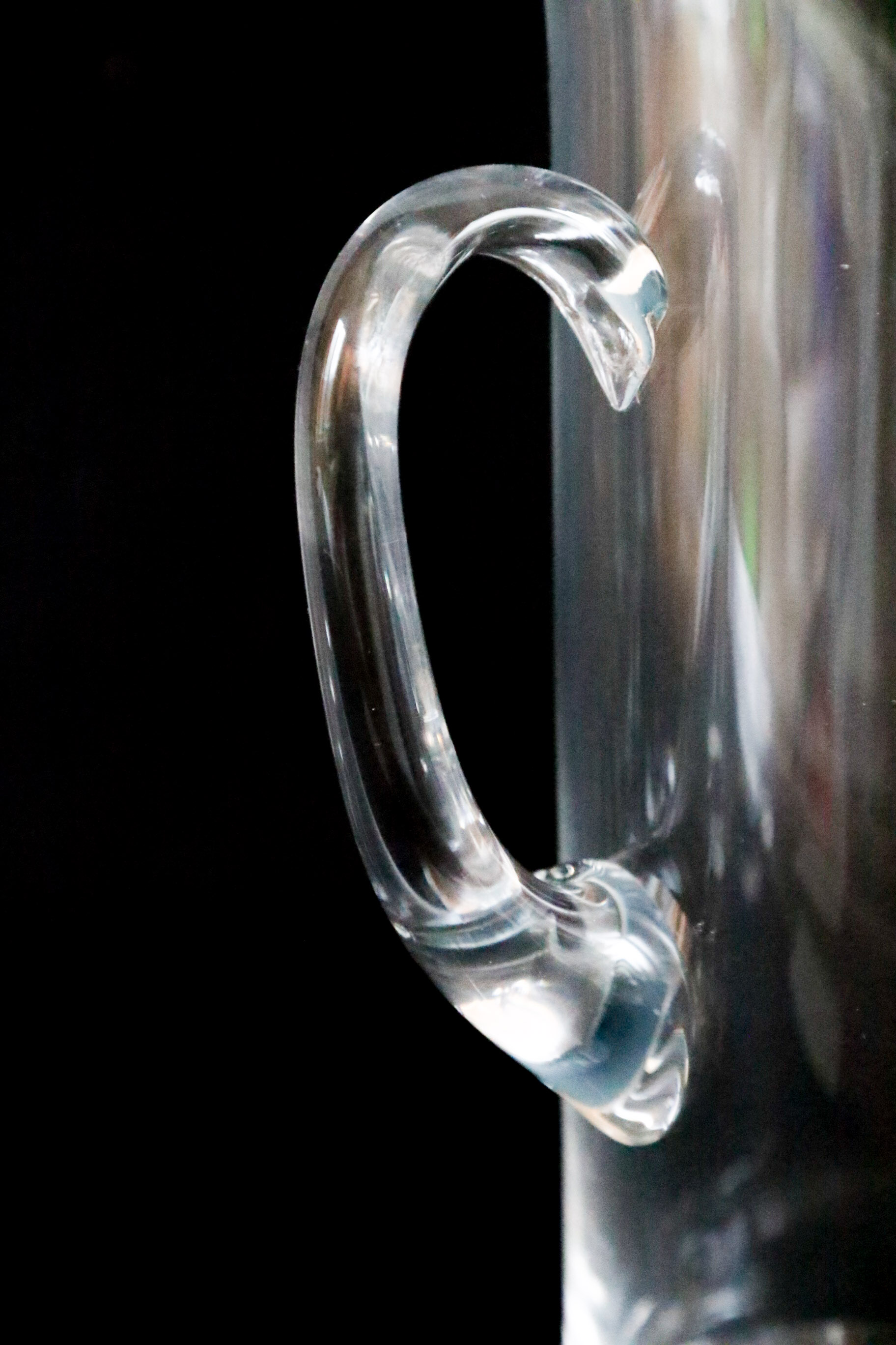 Modern Blown Glass Pitcher with Highball Glasses