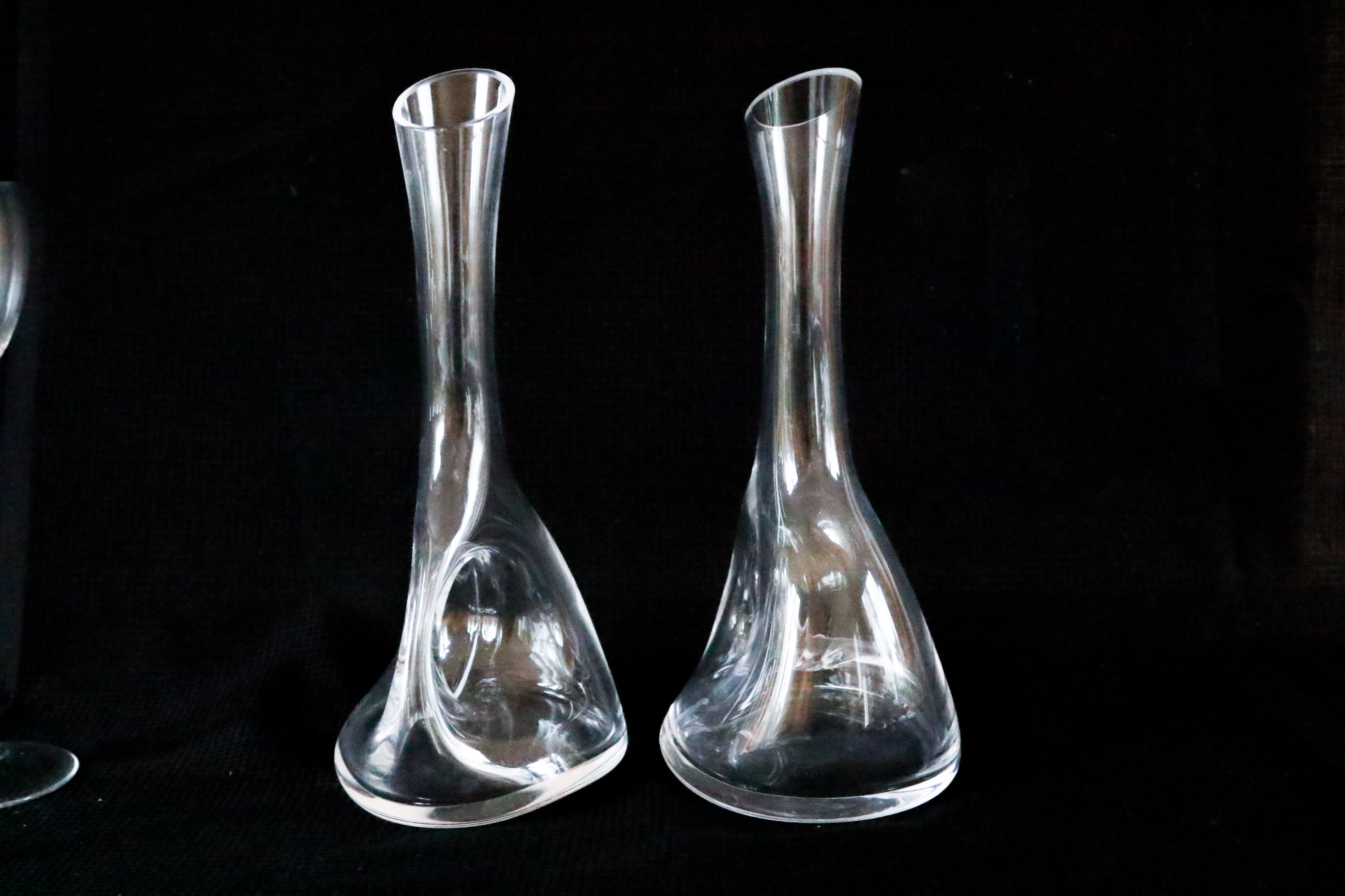 Duo of Carafes with Flute Glasses