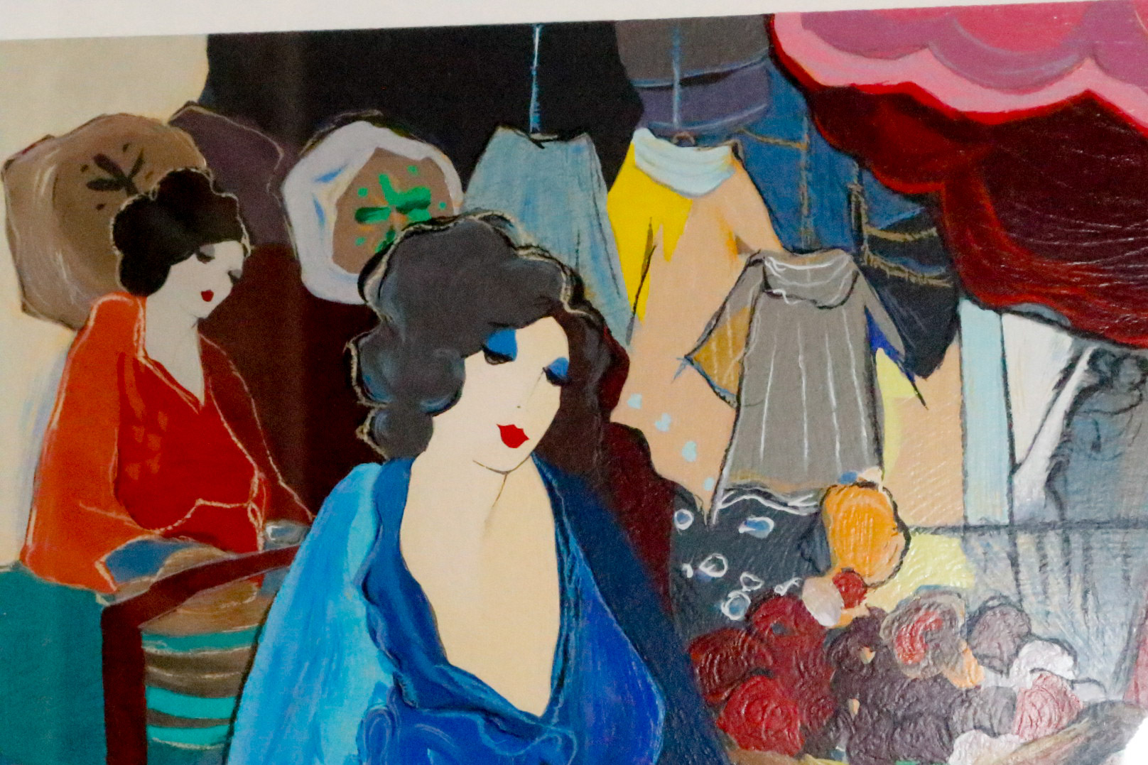 Signed and Numbered "Woman To Market" Itzchak Tarkay Serigraph