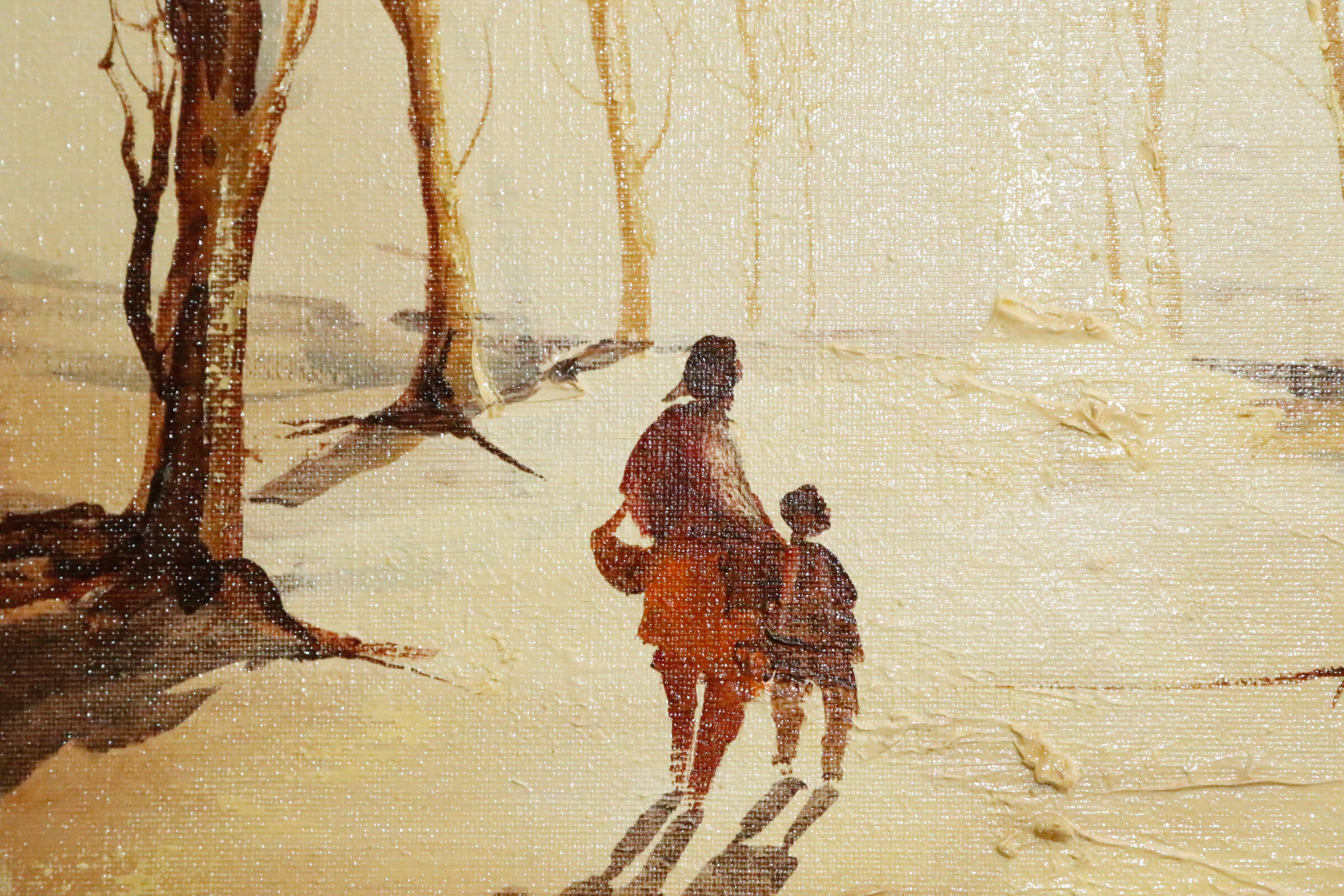 Jorge Aguilar-Agon Original Oil Painting of Woman and Child