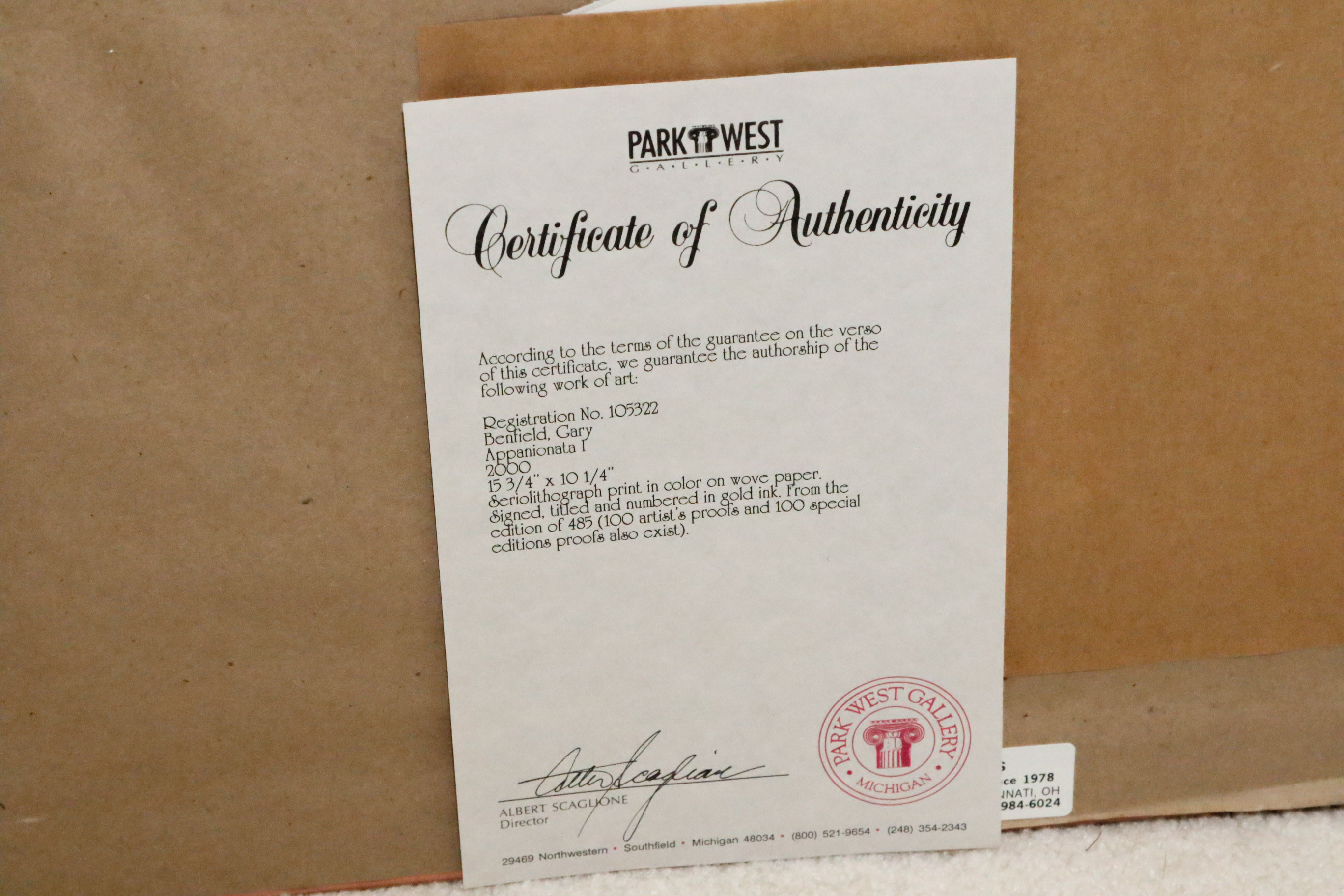 Gary Benfield "Appasionata 1" Signed Seriolithograph