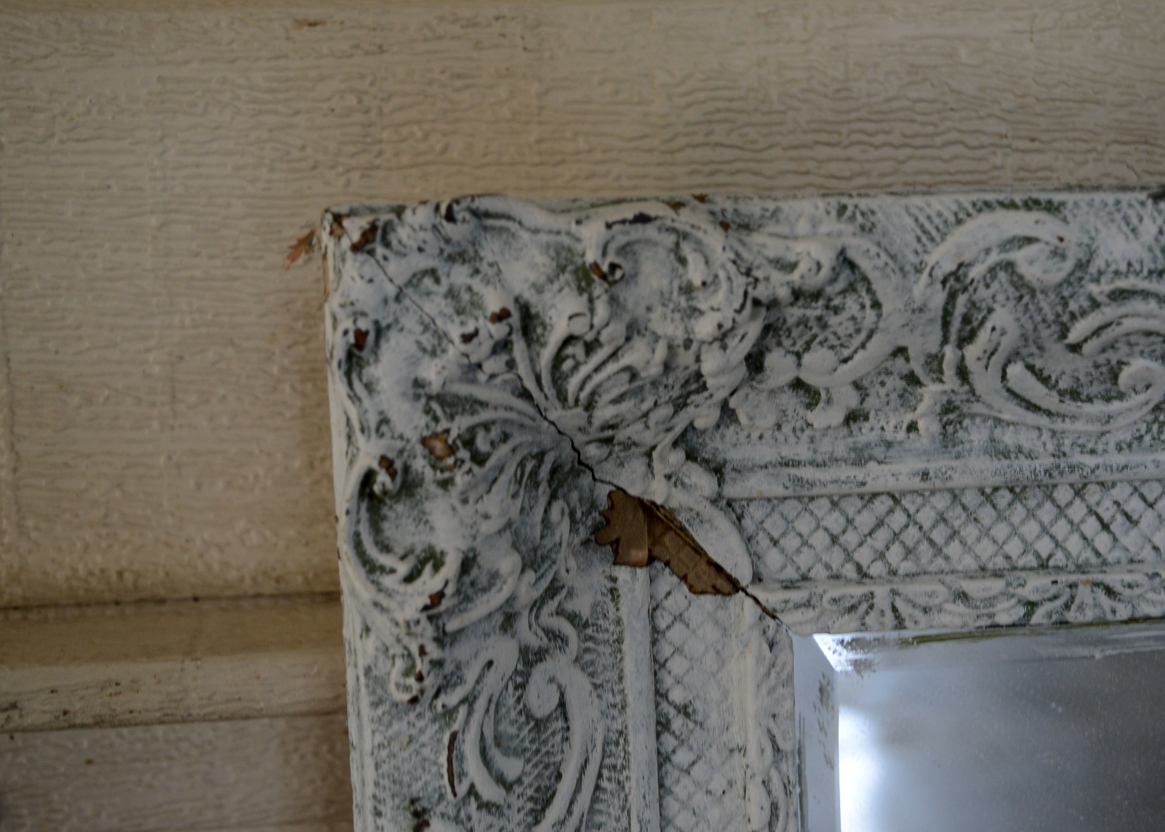 Distressed Beveled Edge Mirror