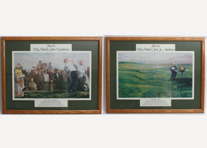 Pair of Commemorative British Open Golf Prints
