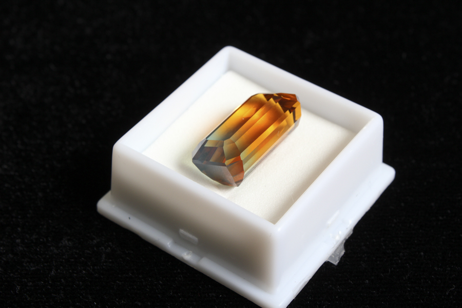 Two-Tone Emerald-Cut Quartz Stone