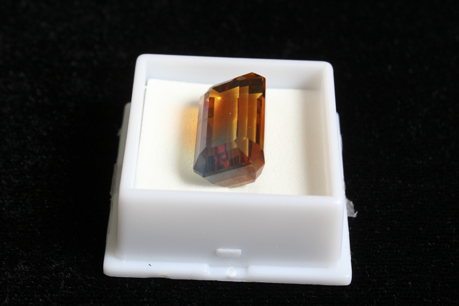 Two-Tone Emerald-Cut Quartz Stone
