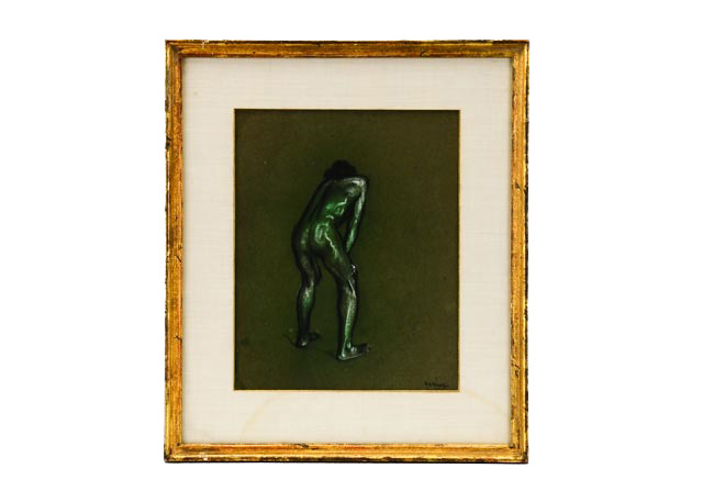 Arthur Bowen Davies Original Pastel Drawing "Nude Male'
