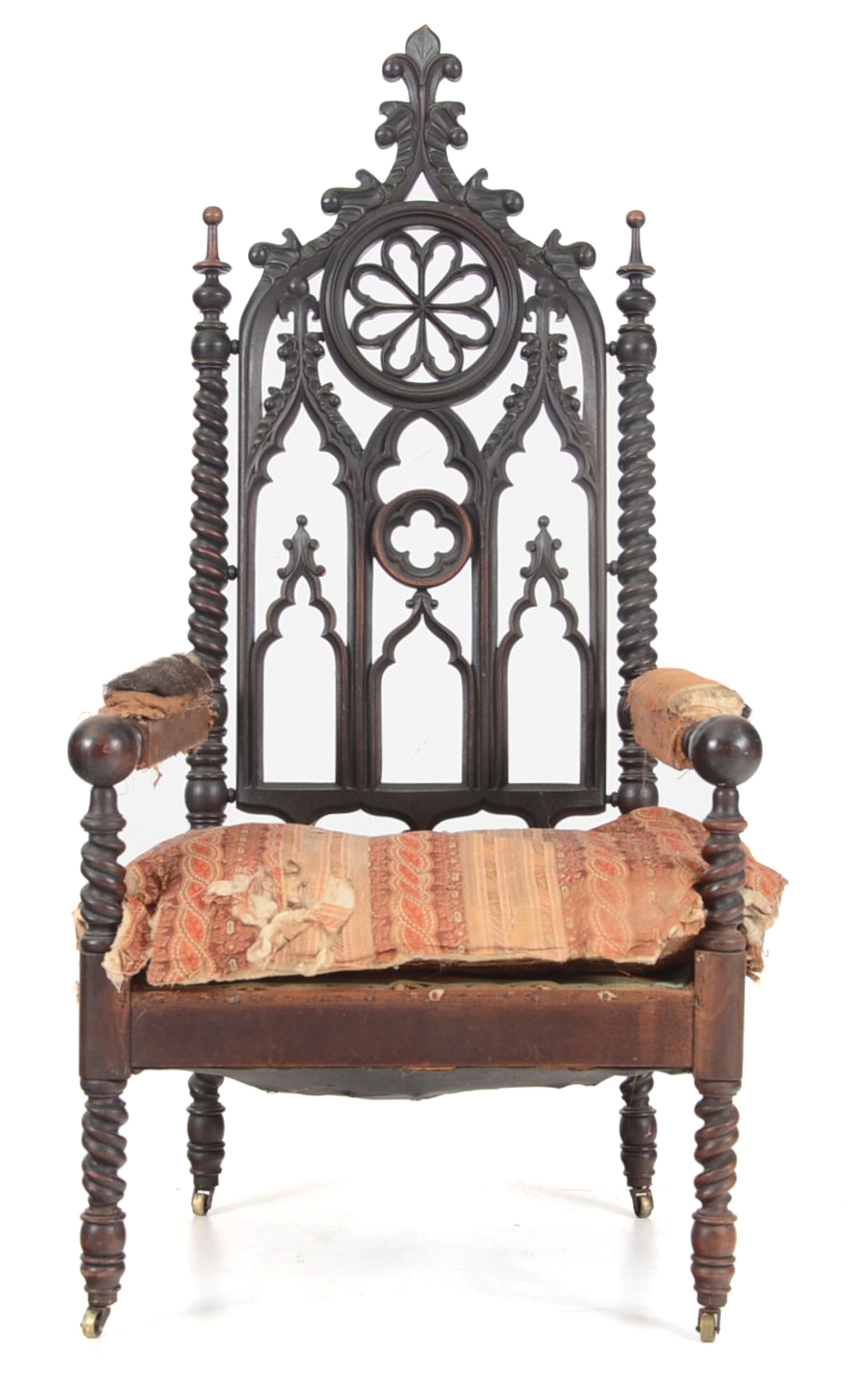 1850 Meeks Brothers Gothic Revival Armchair