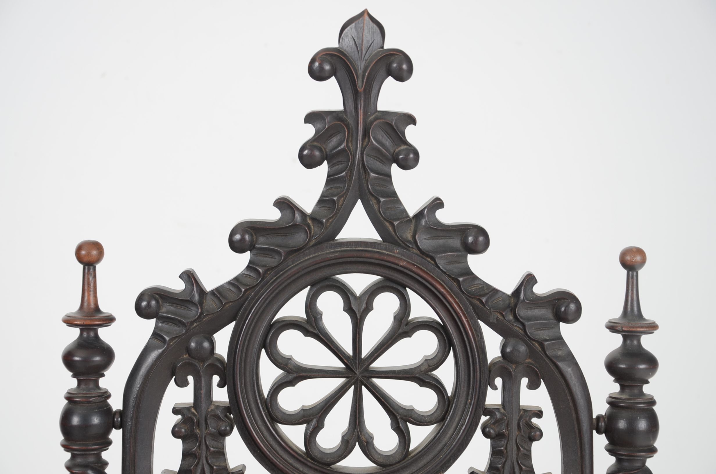 1850 Meeks Brothers Gothic Revival Armchair