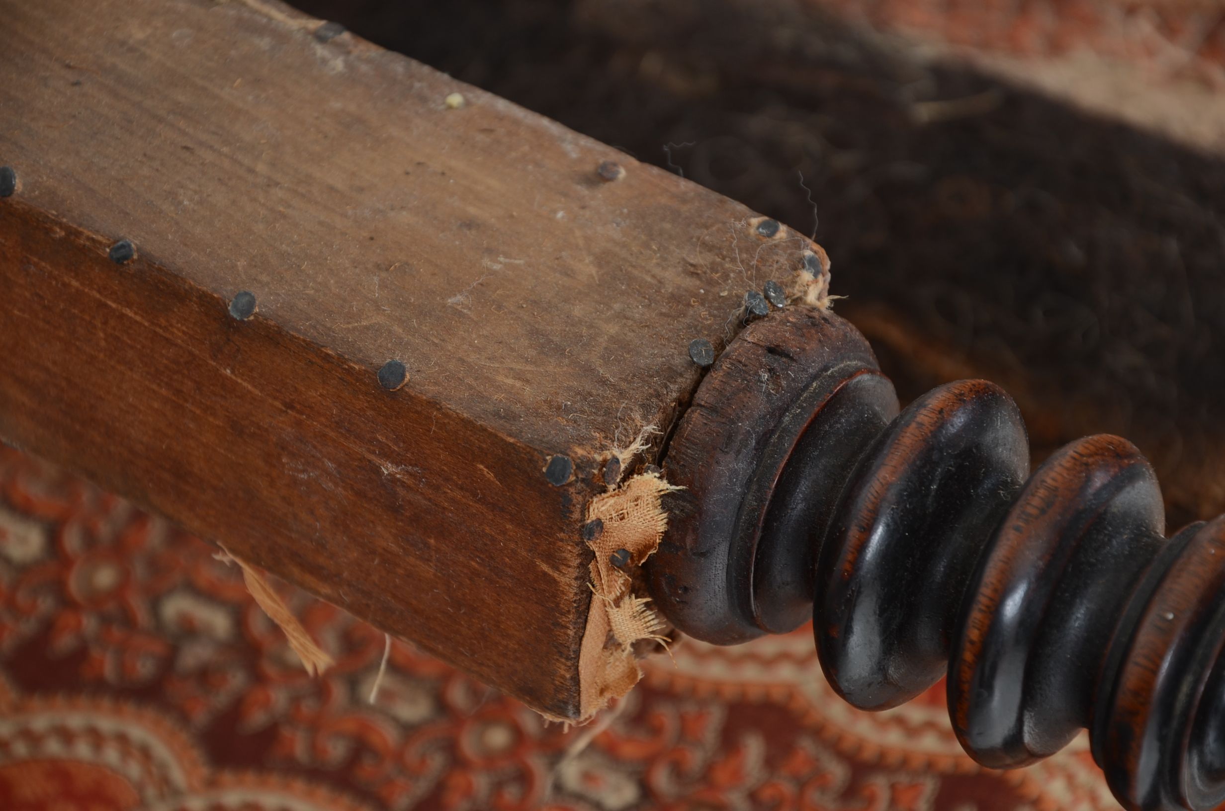 1850 Meeks Brothers Gothic Revival Armchair