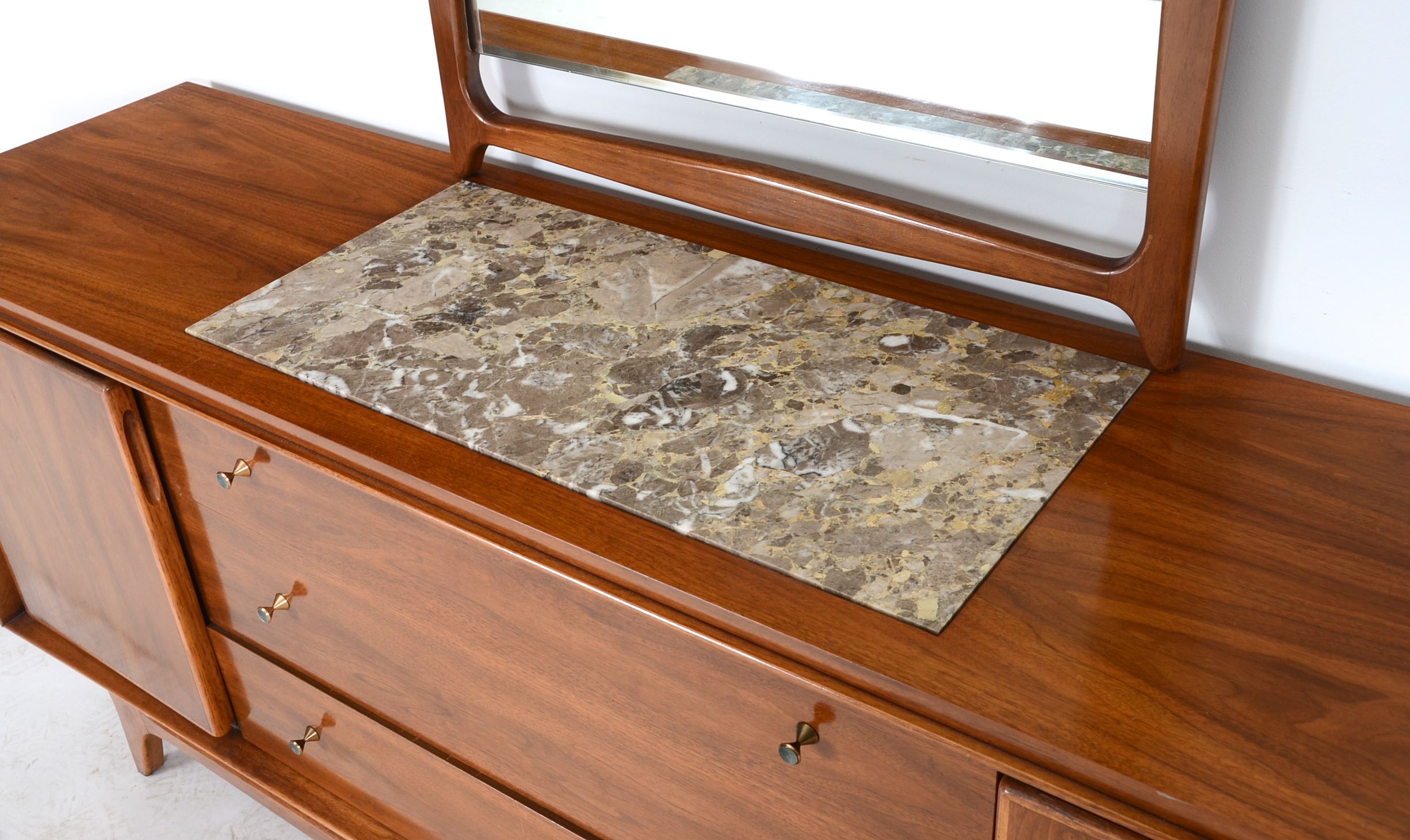 Danish Modern Style Dresser and Mirror