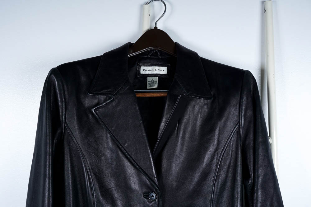 Preston & York Belted Black Lambskin Coat