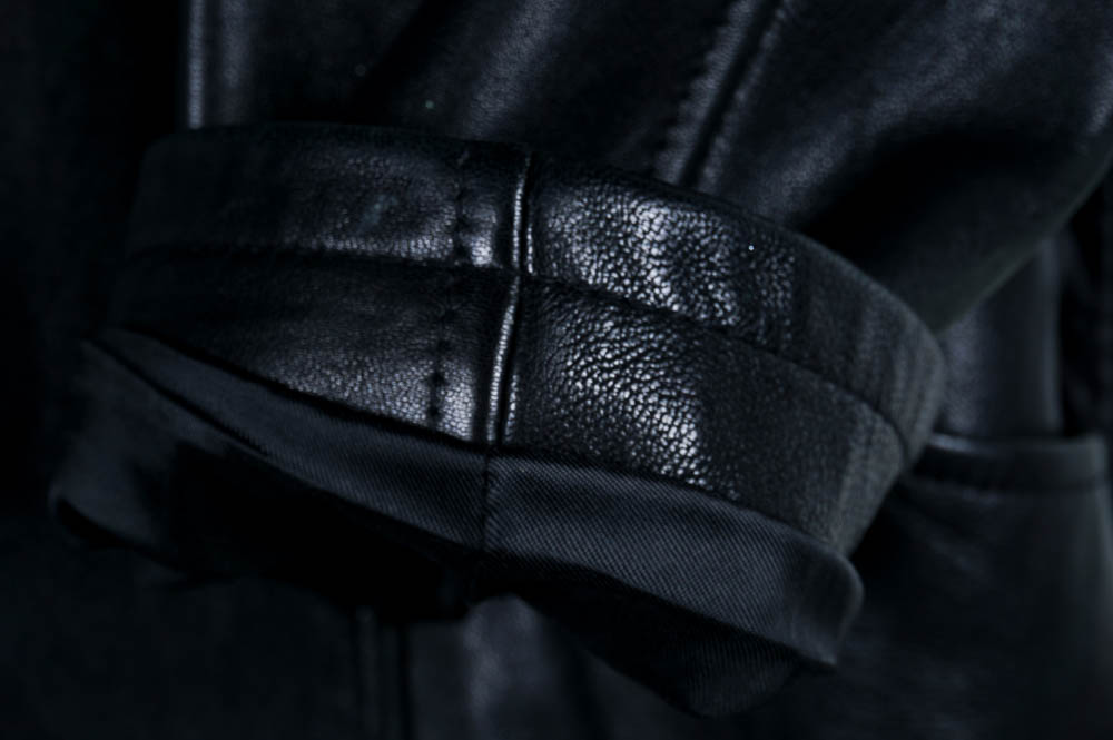 Preston & York Belted Black Lambskin Coat