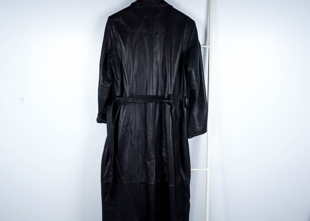 Preston & York Belted Black Lambskin Coat