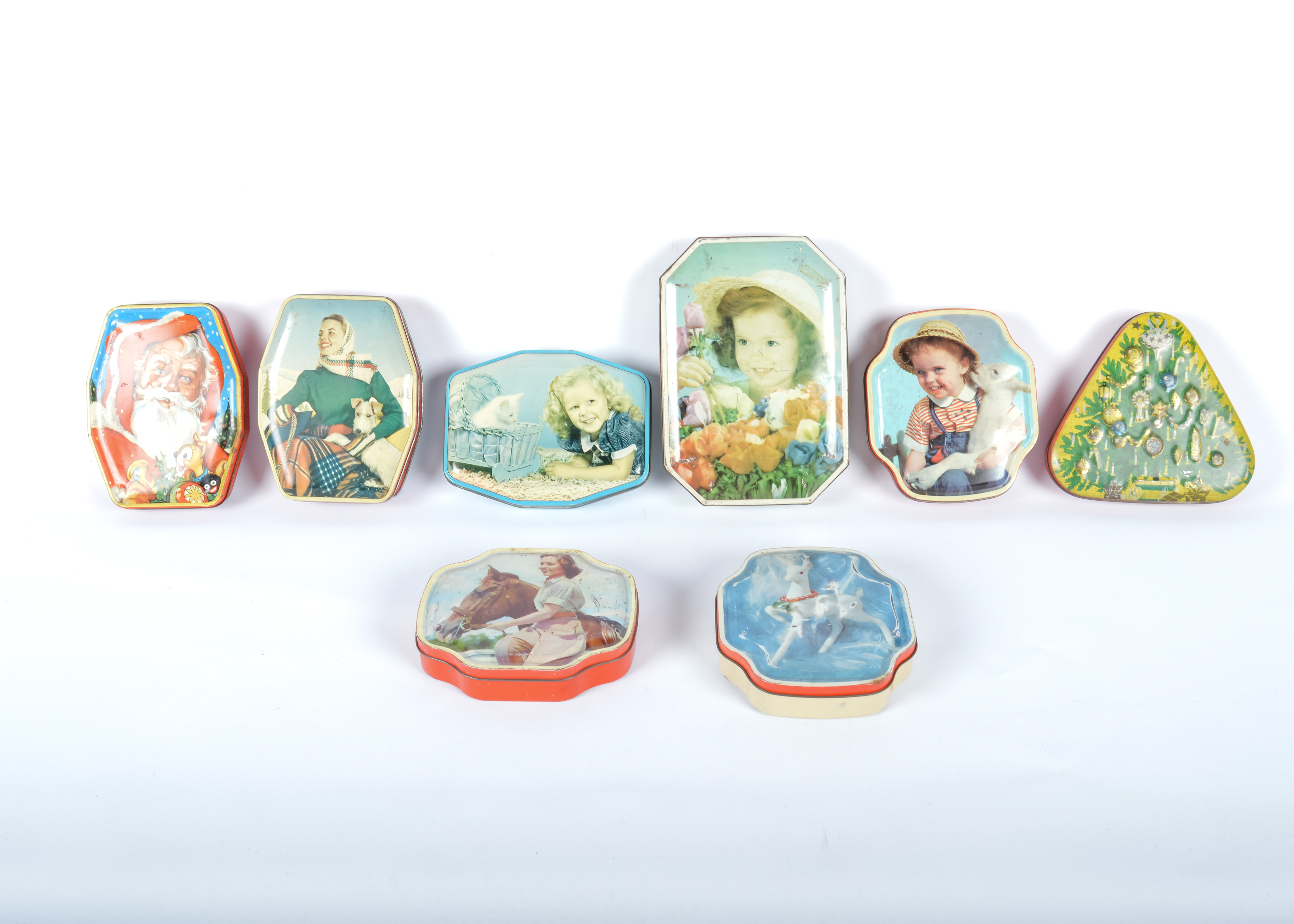 Eight Vintage Horner Toffee Tins