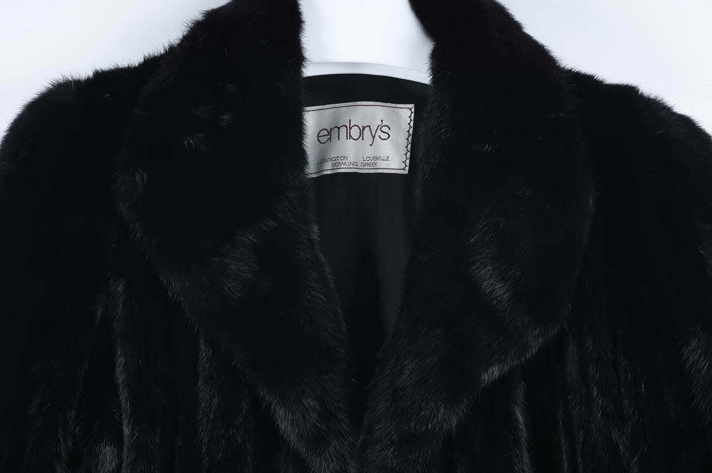 Black Full Length Mink Fur Coat